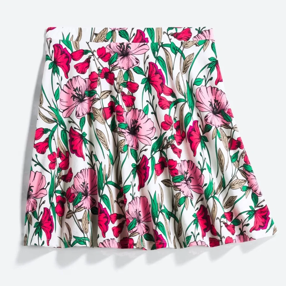 French Grey Floral Skater Skirt - XXL - Picture 1 of 5